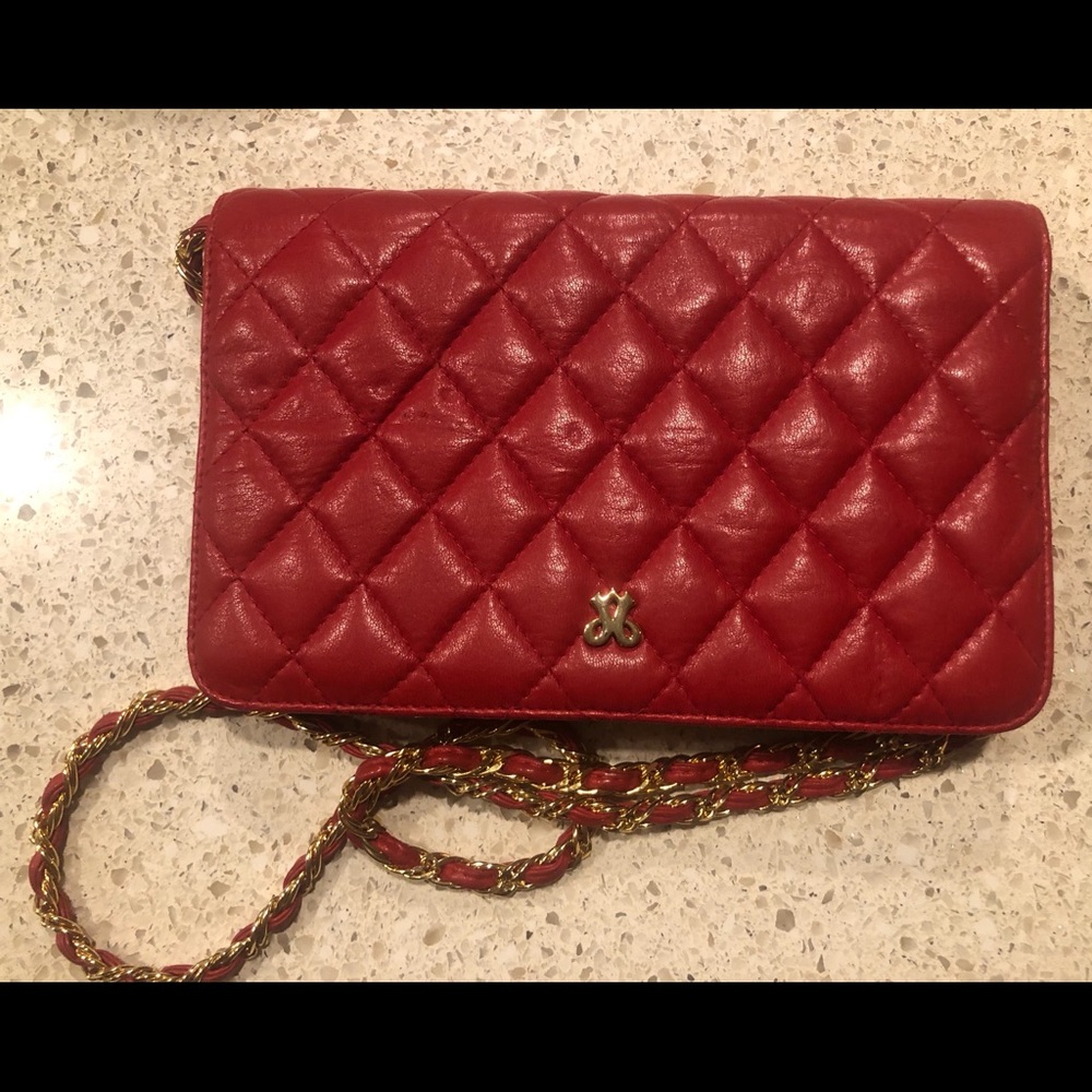 Jay Herbert Vintage red quilted crossbody purse